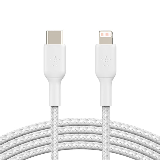 BELKIN Boost Charge Braided USB-C to Lightning Connector 1.2m - White