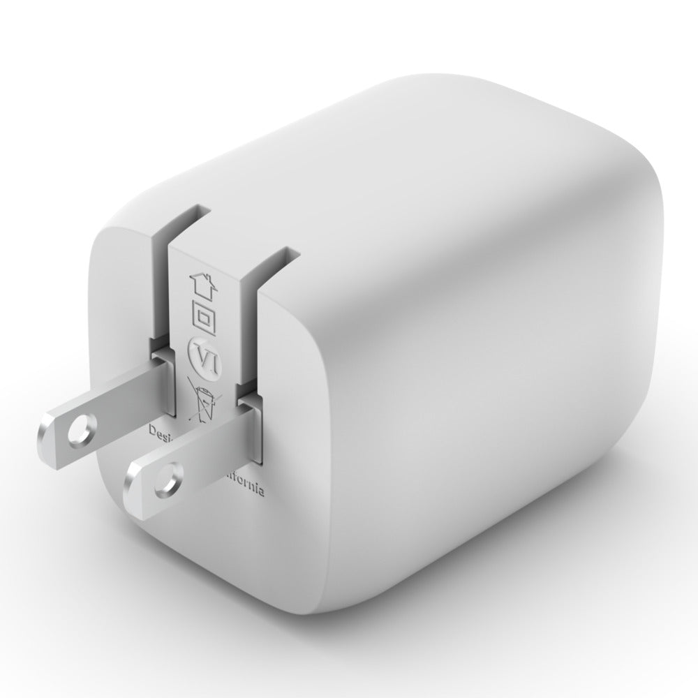BELKIN BoostUp Charge Pro 65W Dual USB-C GaN Wall Charger with PPS - White