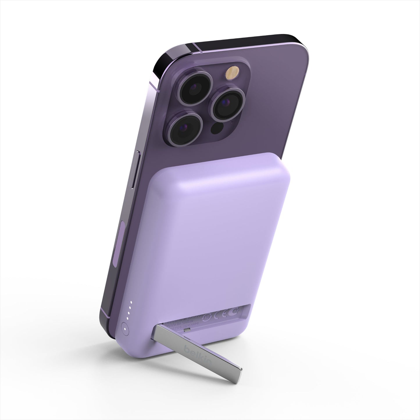 BELKIN BoostCharge Magnetic Wireless Power Bank 5K + Stand - Purple