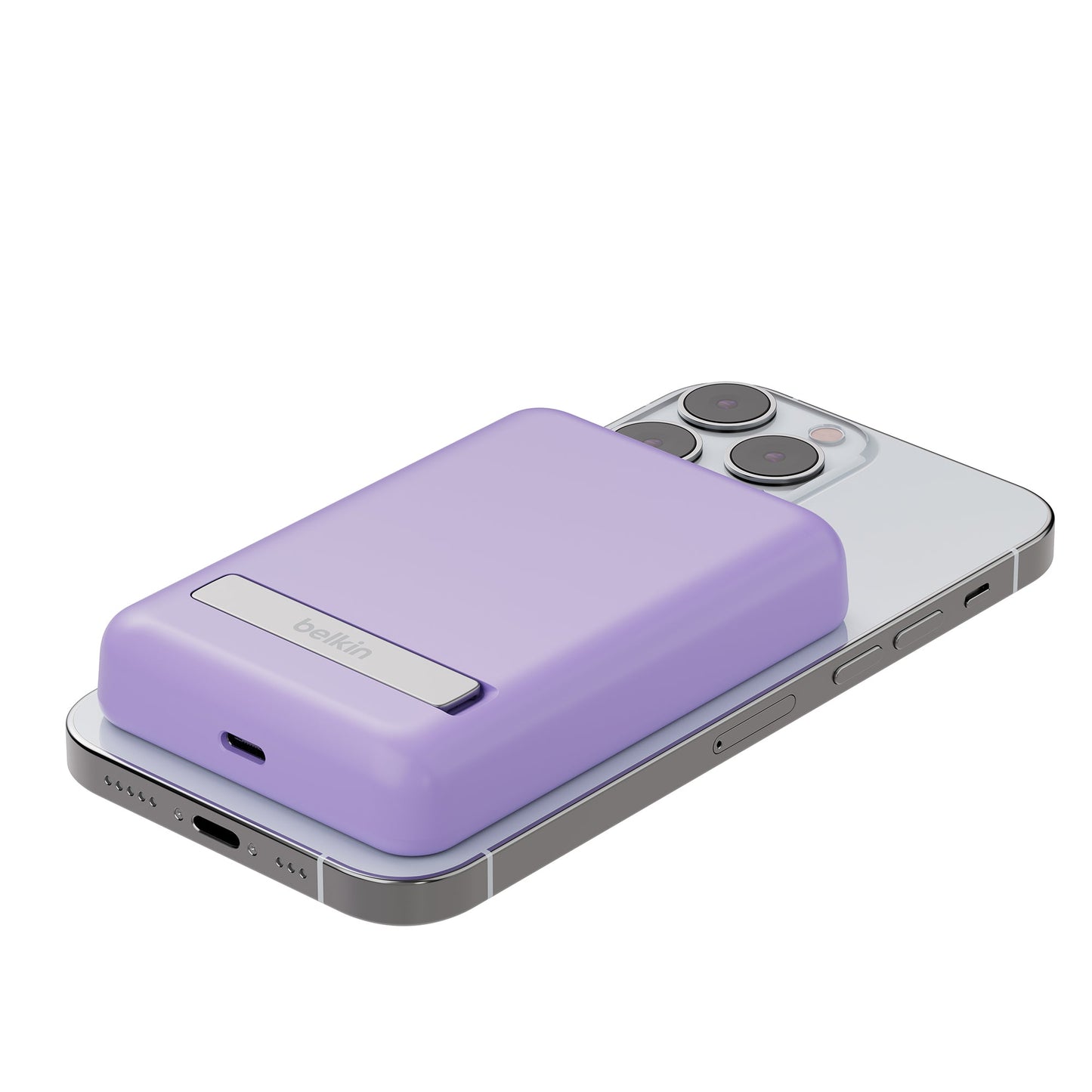 BELKIN BoostCharge Magnetic Wireless Power Bank 5K + Stand - Purple