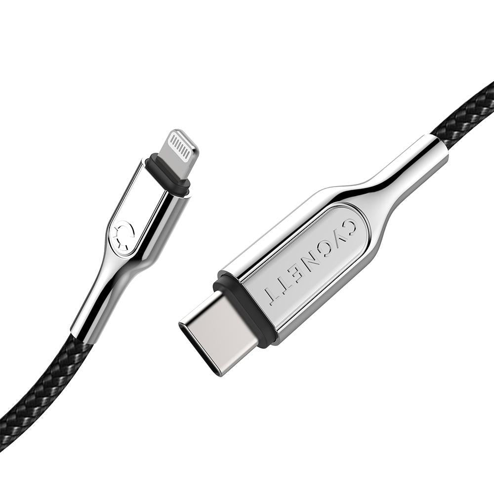 CYGNETT Armoured Lightning to USB-C Cable 2M - Black