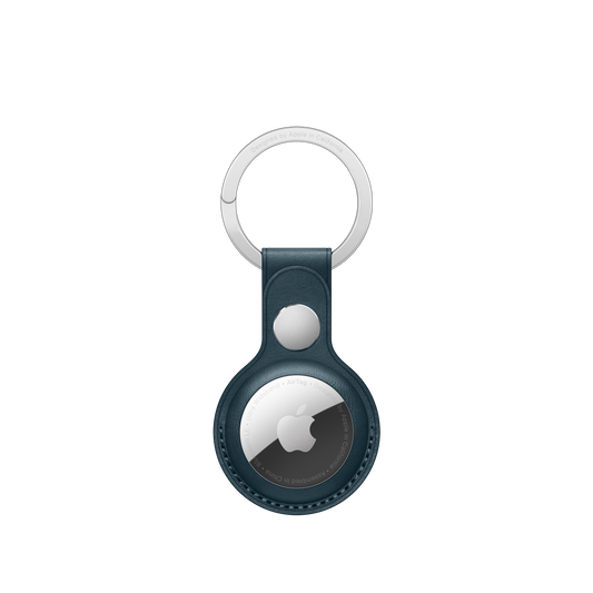 AirTag Leather Key Ring - Baltic Blue