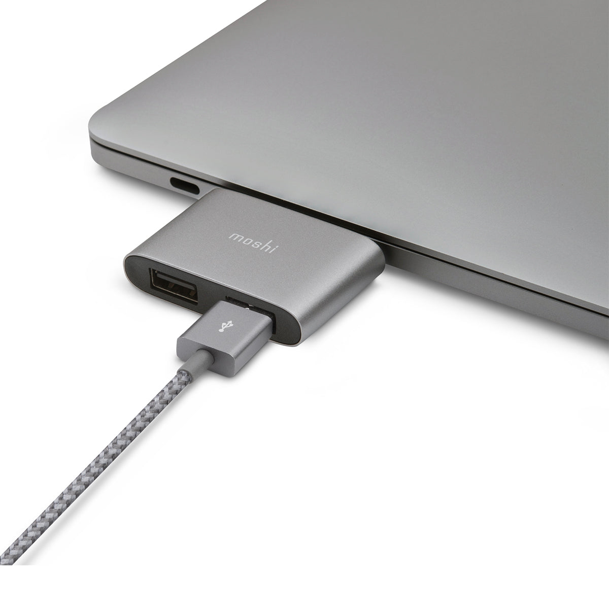MOSHI USB C to Dual USB A Adapter - Titanium Gray