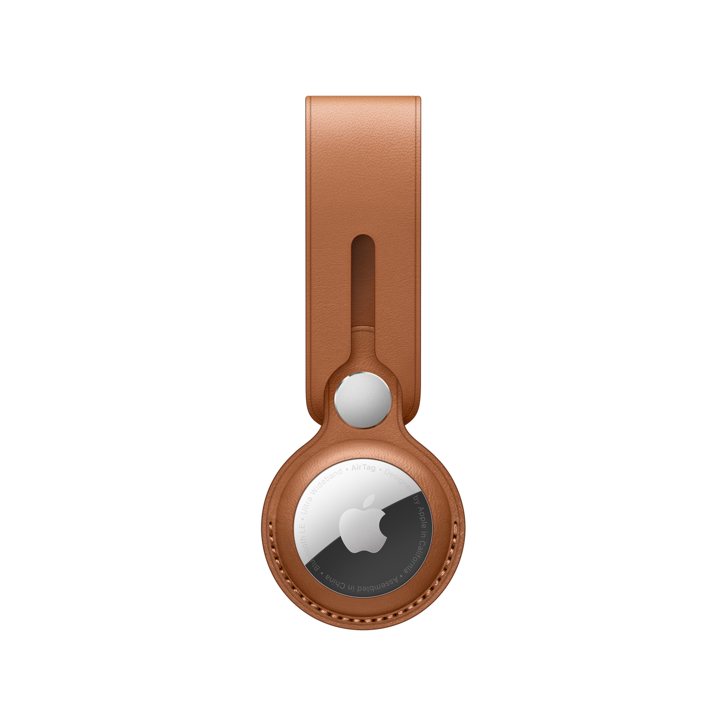 AirTag Leather Loop - Saddle Brown