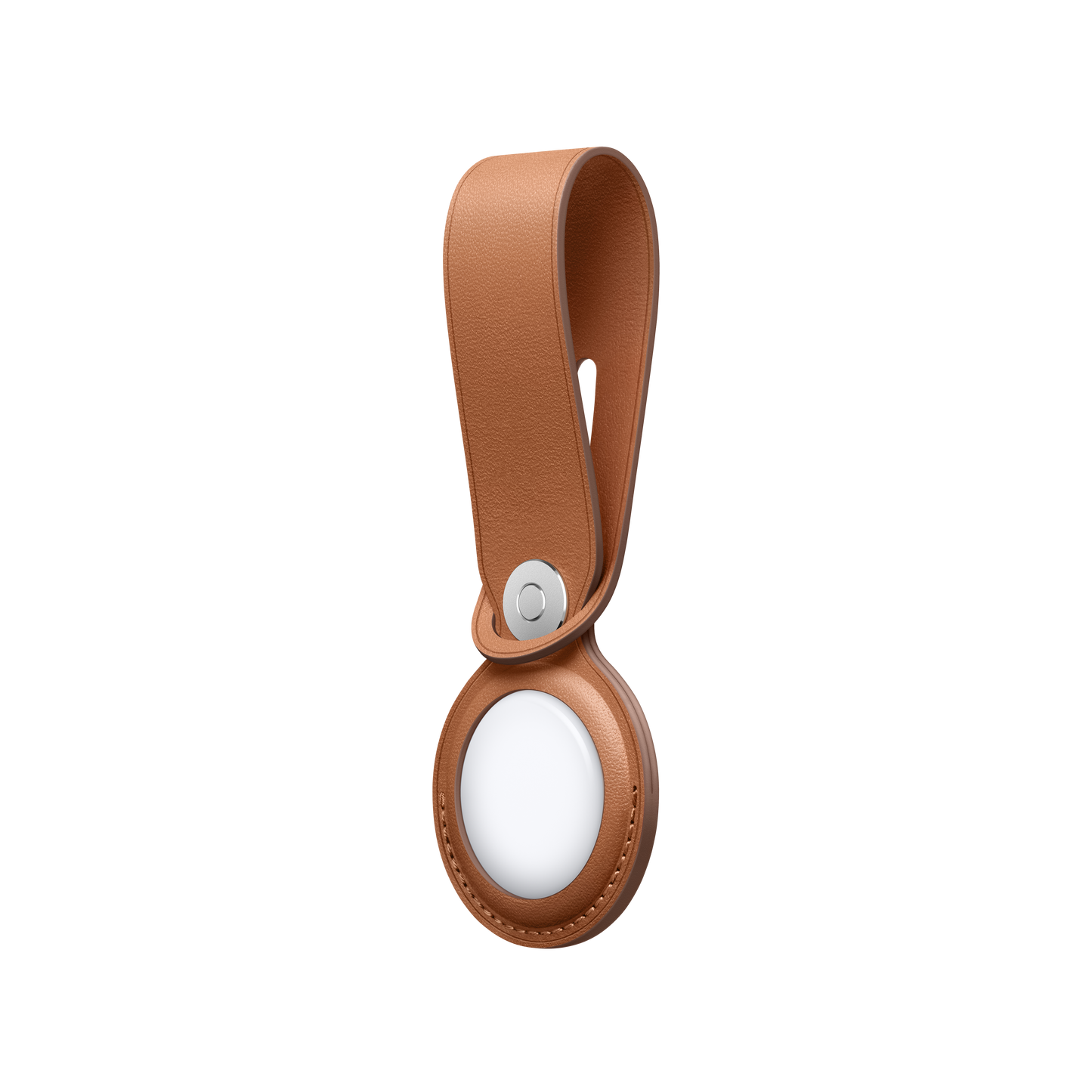 AirTag Leather Loop - Saddle Brown