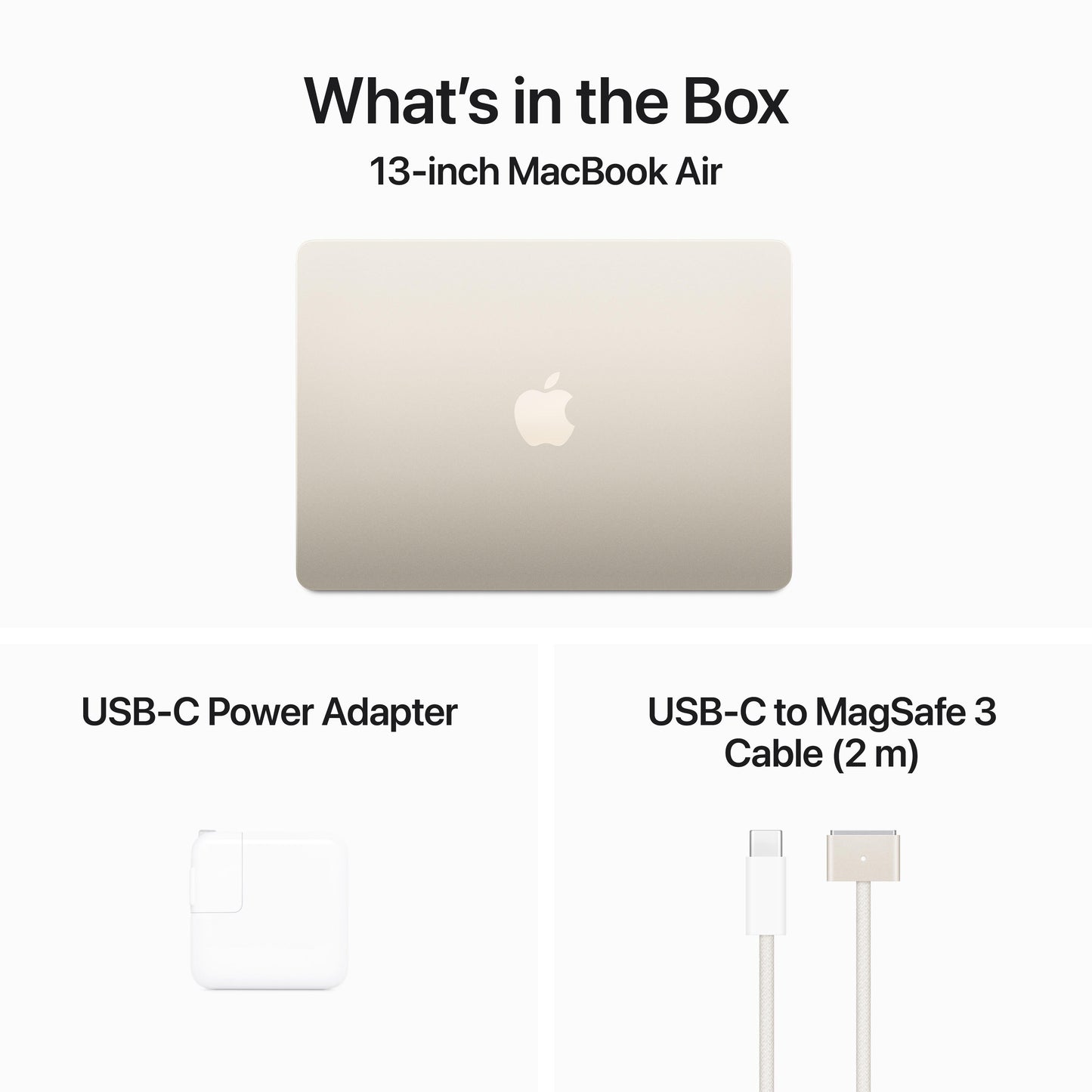 13-inch MacBook Air: Apple M3 chip with 8‑core CPU and 10‑core GPU, 512GB SSD - Starlight