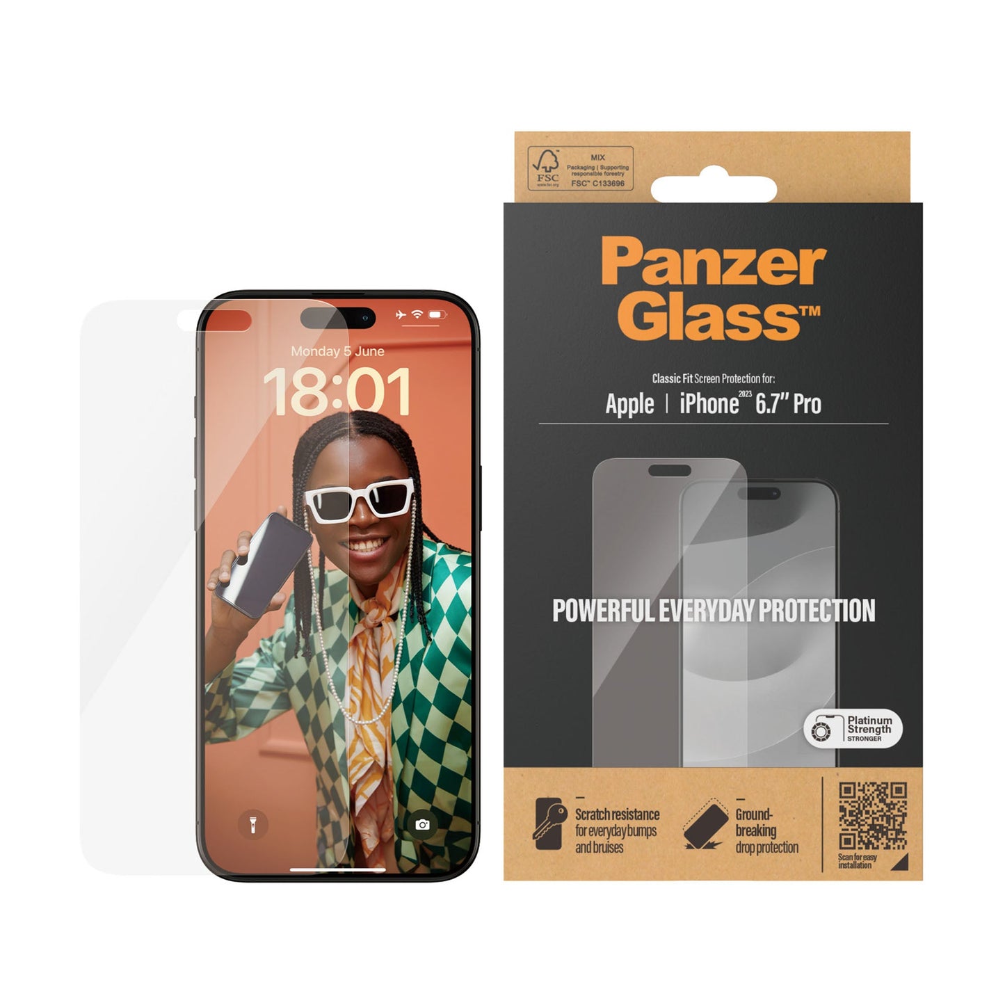 PANZERGLASS Classic Fit for iPhone 15 Pro Max - Clear