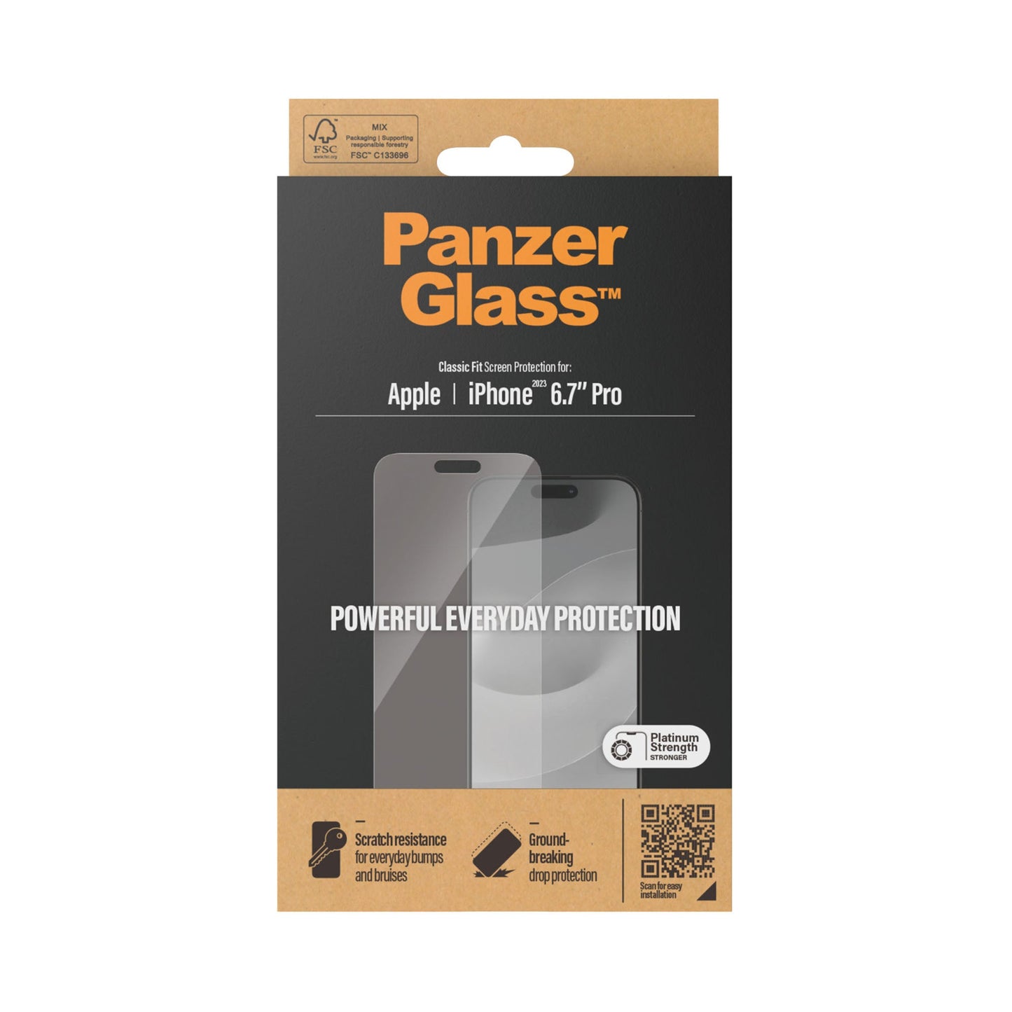 PANZERGLASS Classic Fit for iPhone 15 Pro Max - Clear