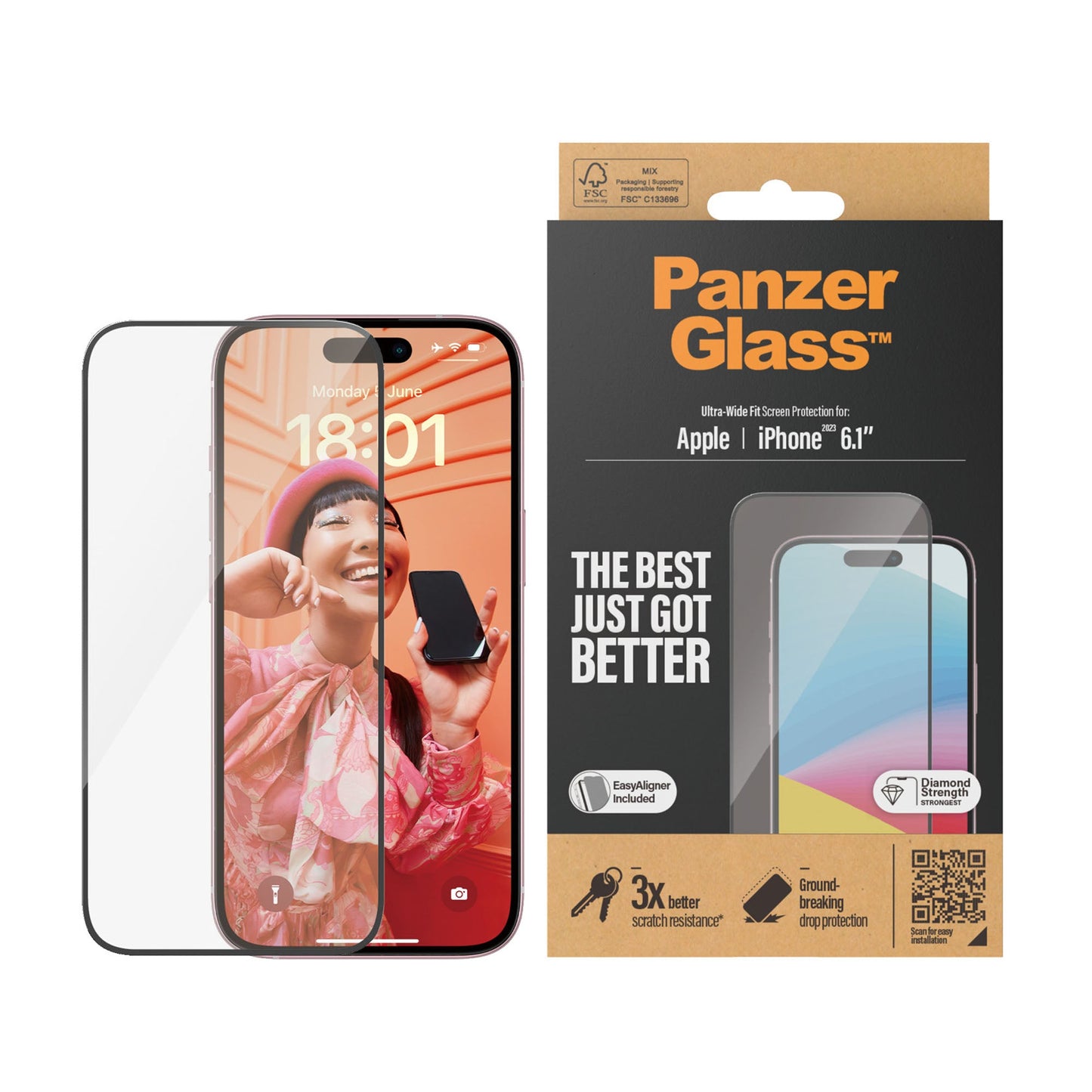 PANZERGLASS Ultra-Wide Fit for iPhone 15 - Clear