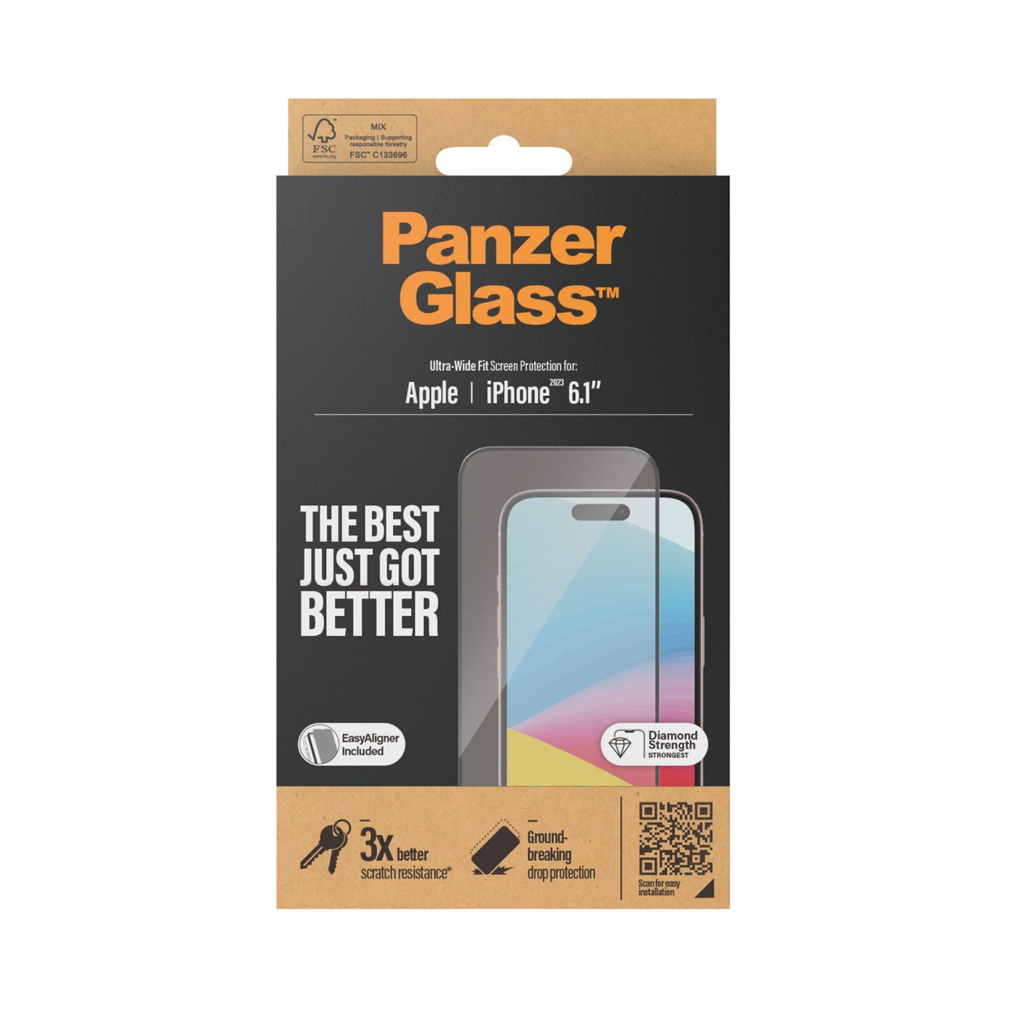 PANZERGLASS Ultra-Wide Fit for iPhone 15 - Clear