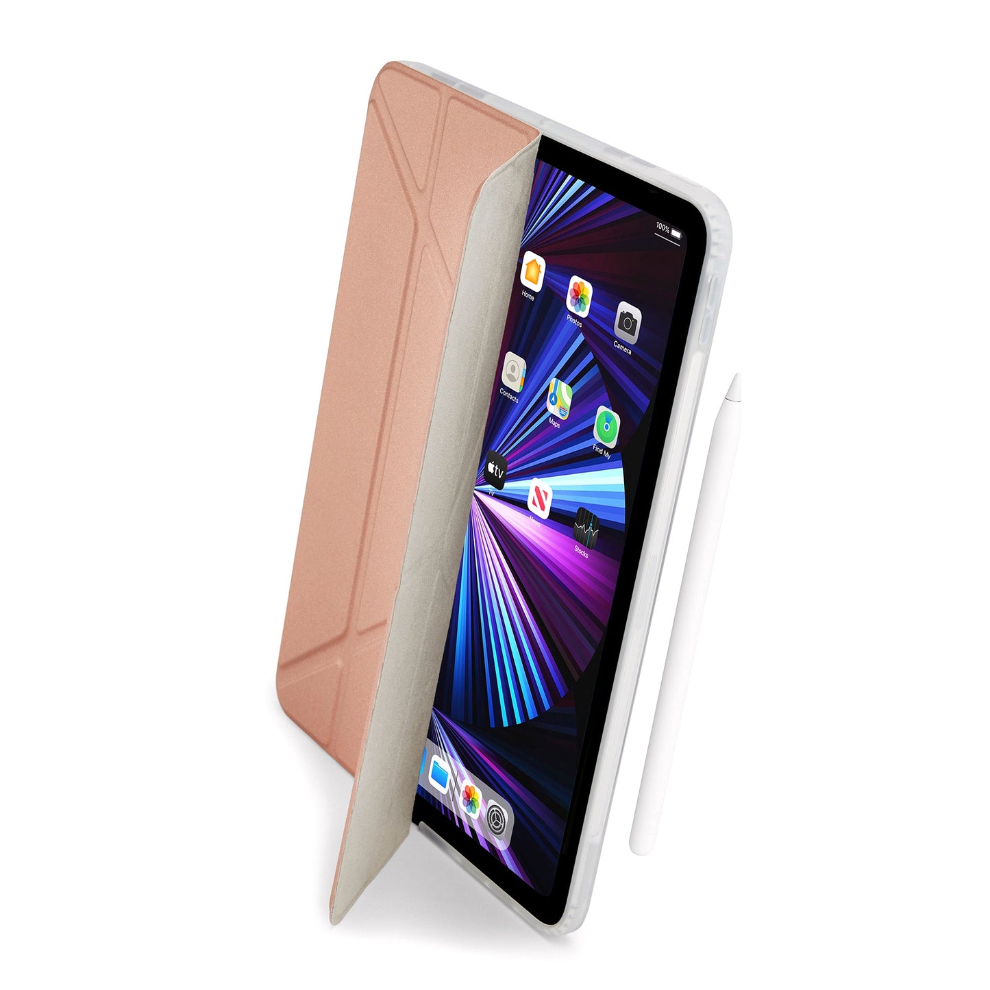 PIPETTO Origami No1 Case for iPad Pro 11 1st-4th Gen (2018-2022) - Rose Gold