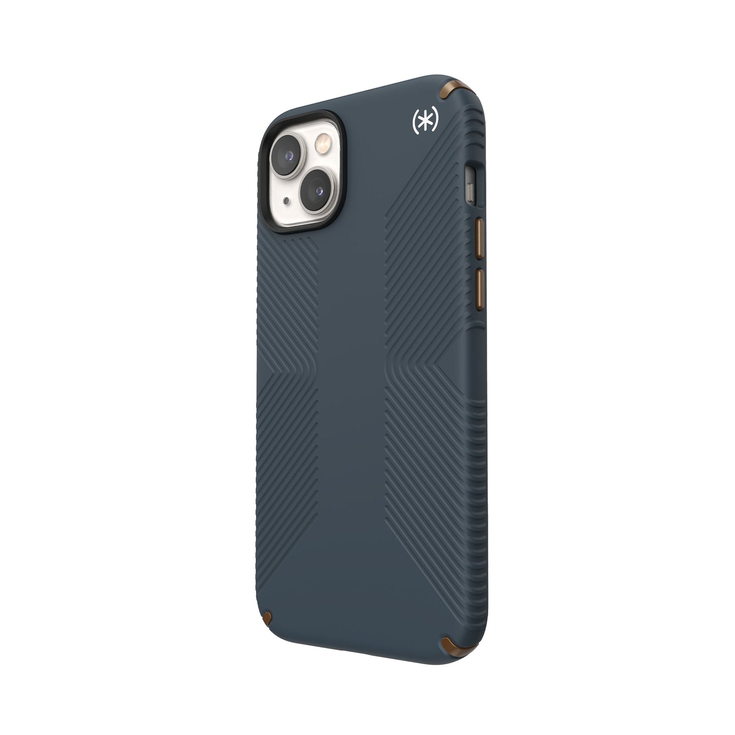 SPECK Presidio2 Grip Case for iPhone 14 Plus- Charcoal/Cool Bronze/White