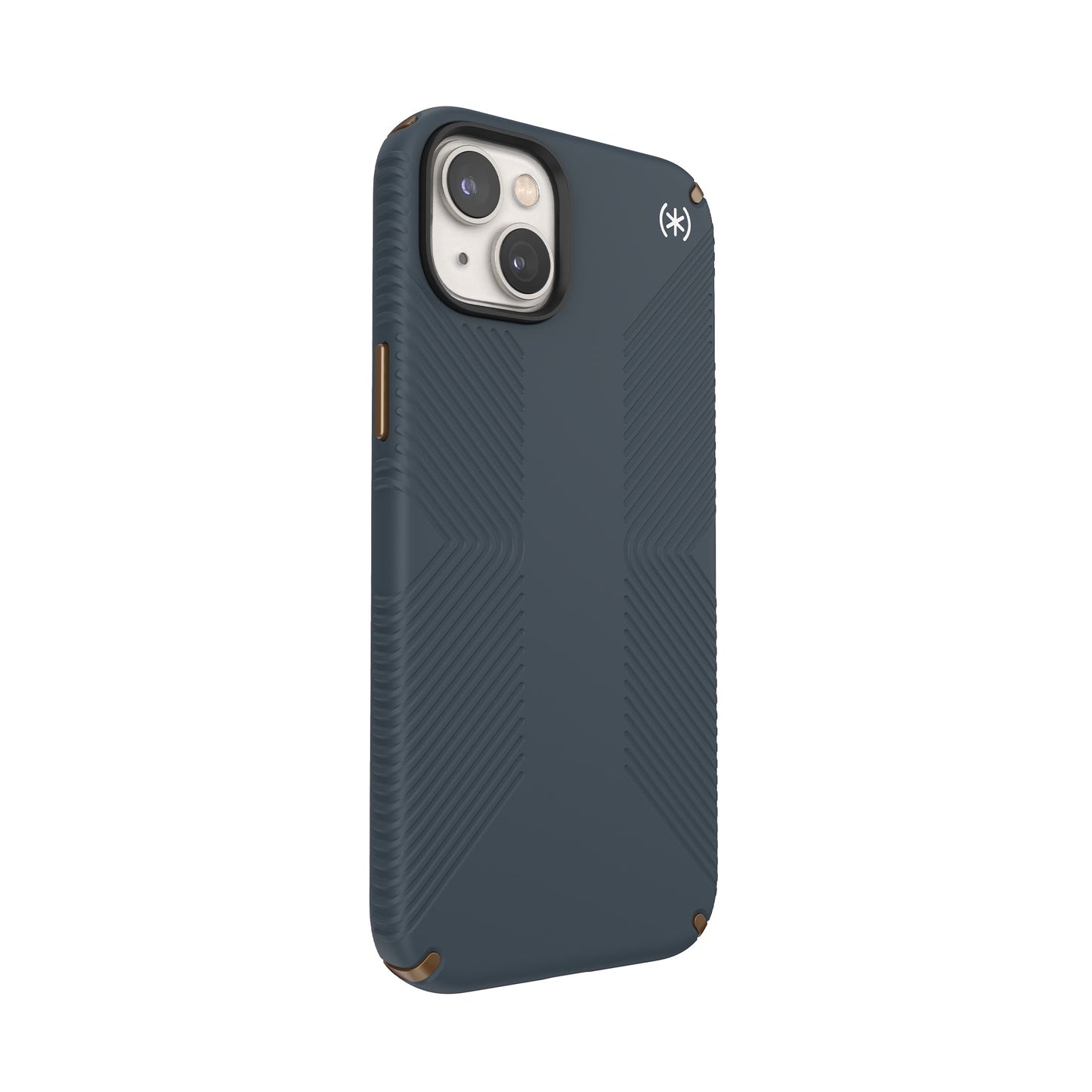 SPECK Presidio2 Grip Case for iPhone 14 Plus- Charcoal/Cool Bronze/White