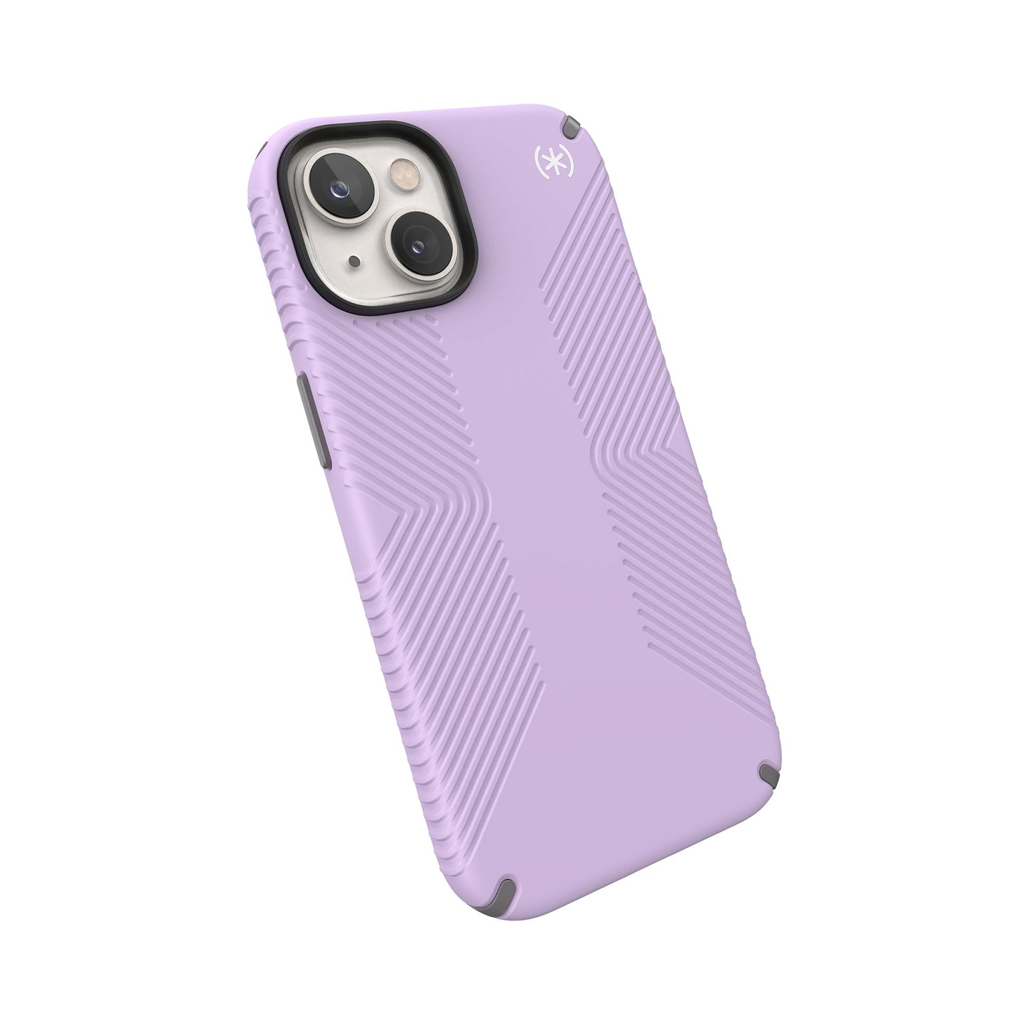 SPECK Presidio2 Grip Case for iPhone 14 - Spring Purple/Cloudy Grey/White