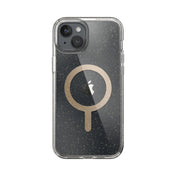 SPECK Presidio Lux Glitter with MagSafe for iPhone 15 Plus - Clear/Gold Glitter/Beige Sweater
