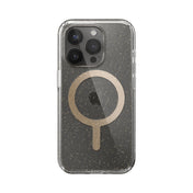 SPECK Presidio Lux Glitter with MagSafe for iPhone 15 Pro - Clear/Gold Glitter/Beige Sweater