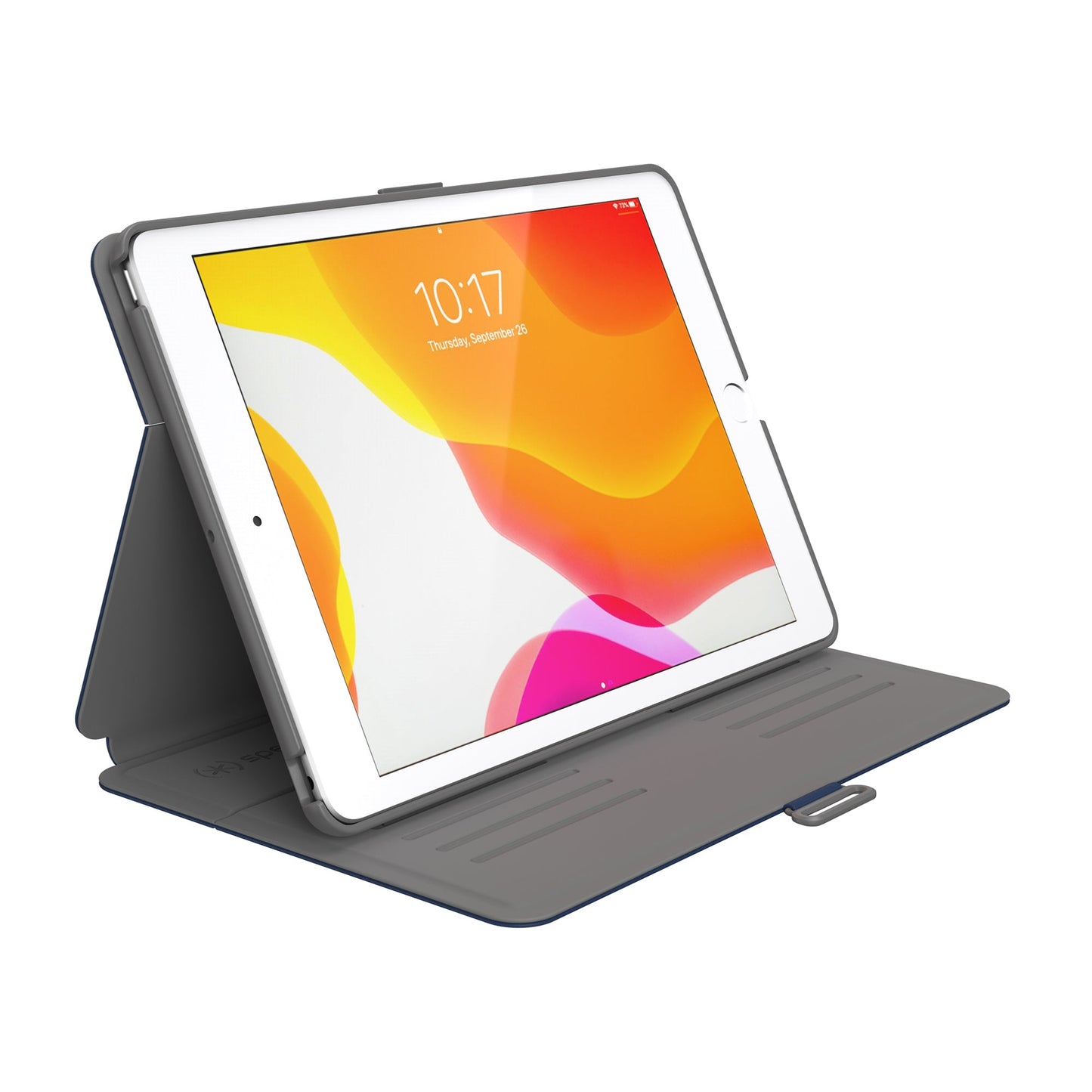 SPECK Balance Folio Case w/ Microban for iPad 7th-9th Gen (2019-2021) - Arcadia Navy/Moody Grey