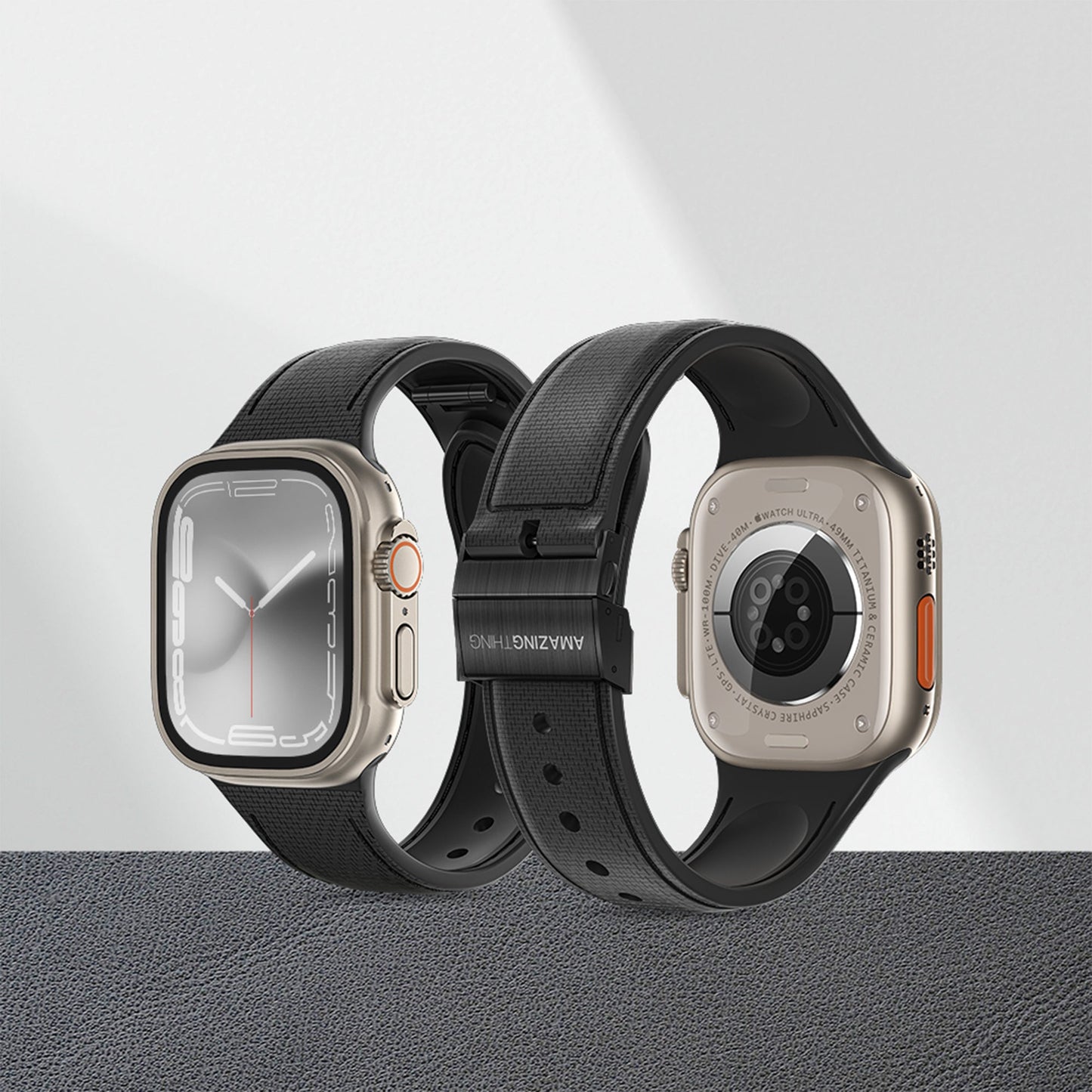 AMAZINGTHING Titan Swift Watch Strap for Apple Watch 42/44/45/49mm - Black