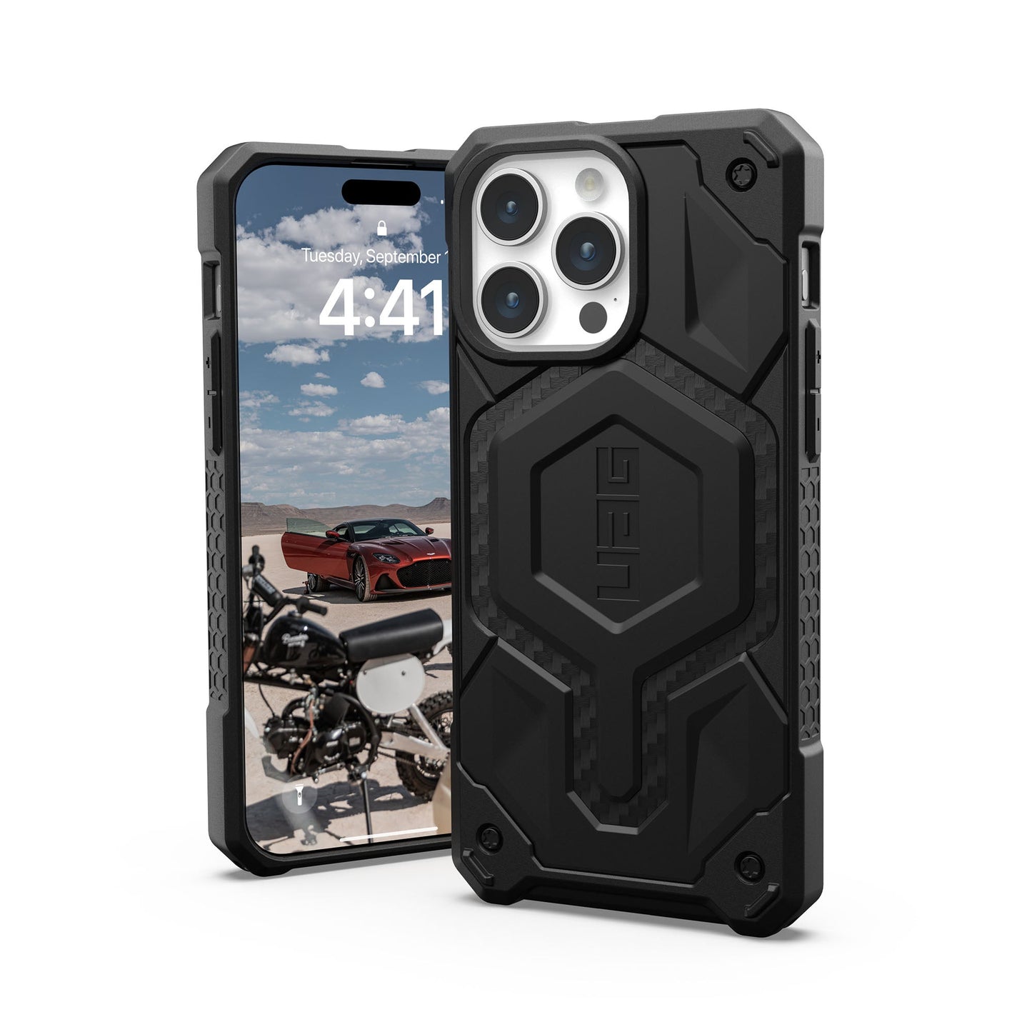 UAG Monarch Pro MagSafe Case for iPhone 15 Pro Max - Carbon Fiber