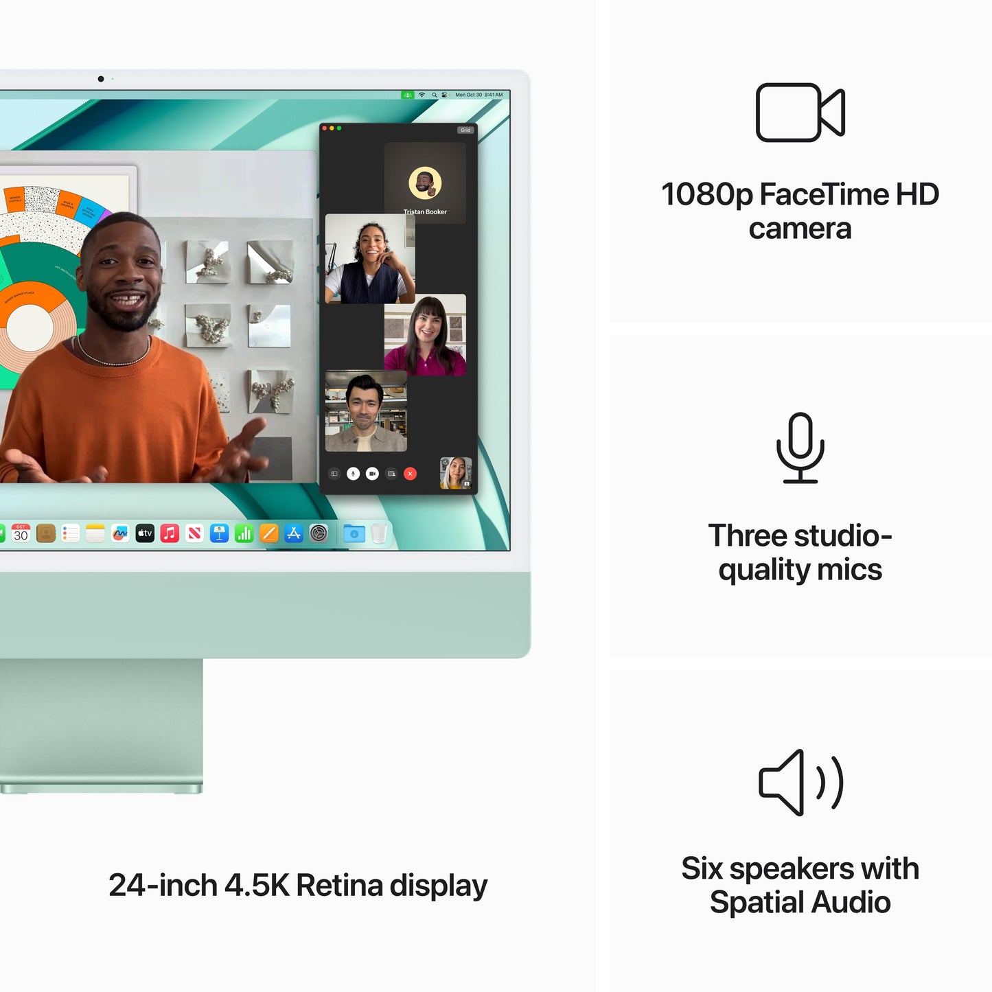 24-inch iMac with Retina 4.5K display: Apple M3 chip with 8‑core CPU and 8‑core GPU, 256GB SSD - Green